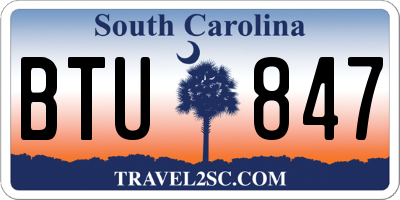 SC license plate BTU847