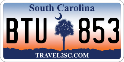 SC license plate BTU853