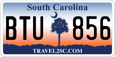 SC license plate BTU856