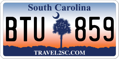 SC license plate BTU859