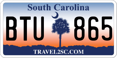 SC license plate BTU865