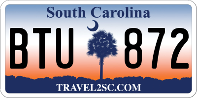 SC license plate BTU872