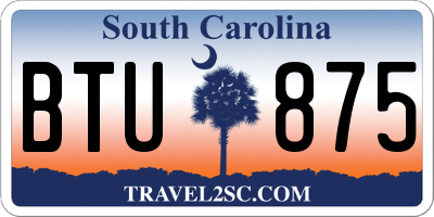 SC license plate BTU875