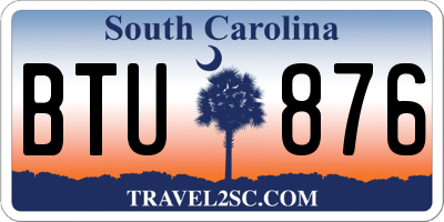 SC license plate BTU876