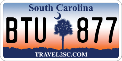 SC license plate BTU877