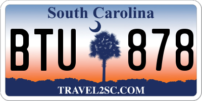 SC license plate BTU878