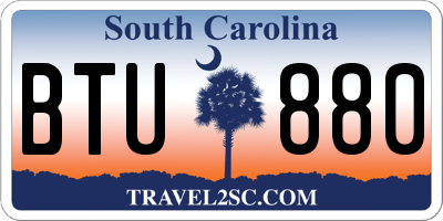 SC license plate BTU880