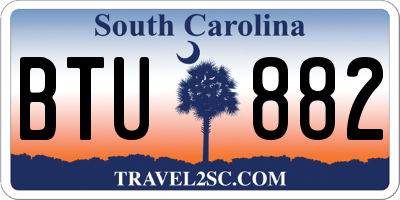 SC license plate BTU882