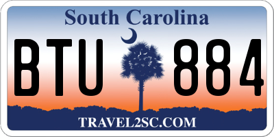SC license plate BTU884