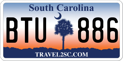 SC license plate BTU886