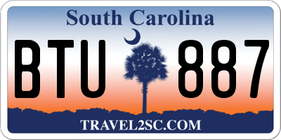 SC license plate BTU887