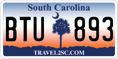 SC license plate BTU893