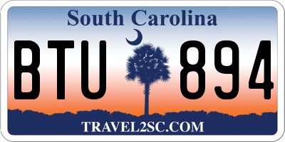 SC license plate BTU894