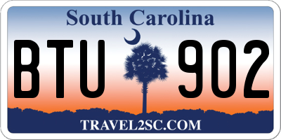 SC license plate BTU902