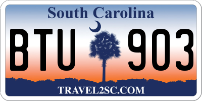 SC license plate BTU903
