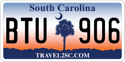 SC license plate BTU906