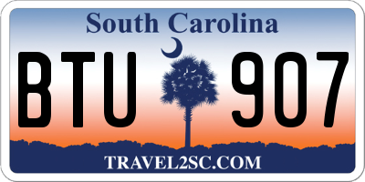 SC license plate BTU907