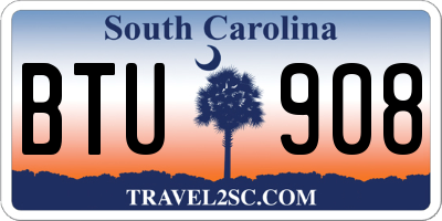 SC license plate BTU908
