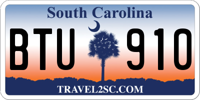 SC license plate BTU910