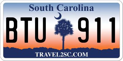 SC license plate BTU911