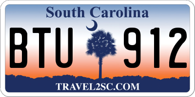 SC license plate BTU912