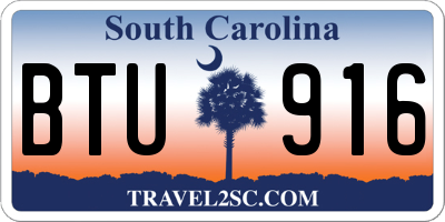 SC license plate BTU916