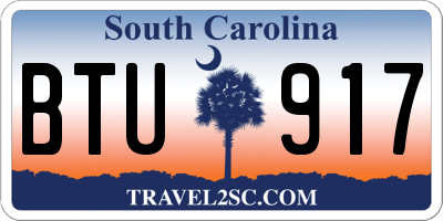 SC license plate BTU917