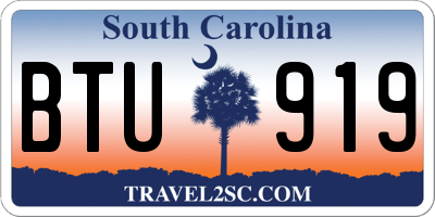 SC license plate BTU919