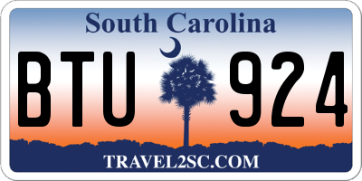 SC license plate BTU924