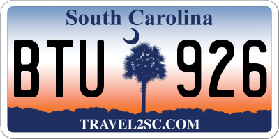 SC license plate BTU926