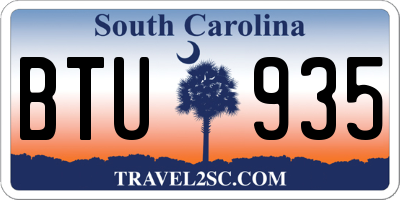 SC license plate BTU935