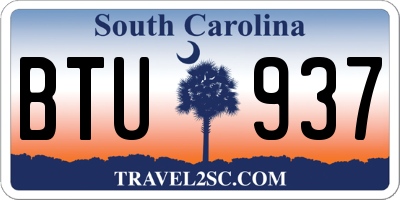 SC license plate BTU937