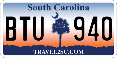 SC license plate BTU940