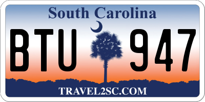 SC license plate BTU947