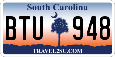 SC license plate BTU948