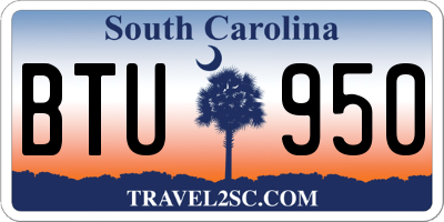 SC license plate BTU950