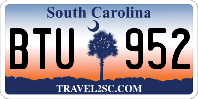 SC license plate BTU952