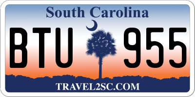 SC license plate BTU955