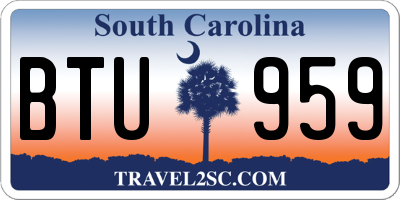 SC license plate BTU959