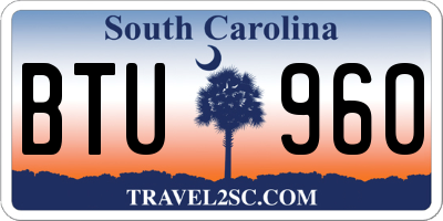 SC license plate BTU960