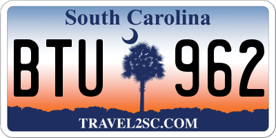 SC license plate BTU962