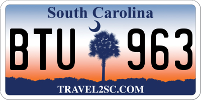 SC license plate BTU963
