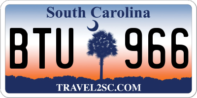 SC license plate BTU966