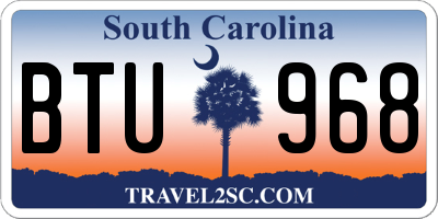 SC license plate BTU968
