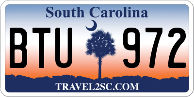 SC license plate BTU972