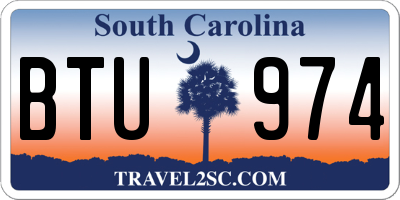 SC license plate BTU974