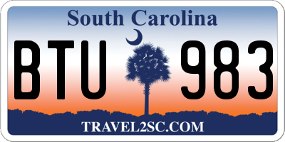 SC license plate BTU983