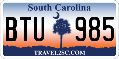 SC license plate BTU985
