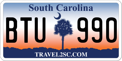 SC license plate BTU990