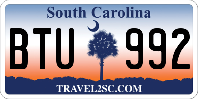 SC license plate BTU992